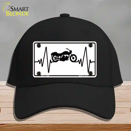 Motorcycle Heart Beat Novelty License Plate Hat Tag Cotton / Black