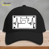 Sewing Heart Beat Novelty License Plate Hat Tag Cotton / Black