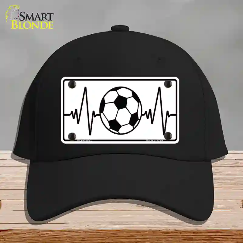 Soccer Heart Beat Novelty License Plate Hat Tag Cotton / Black