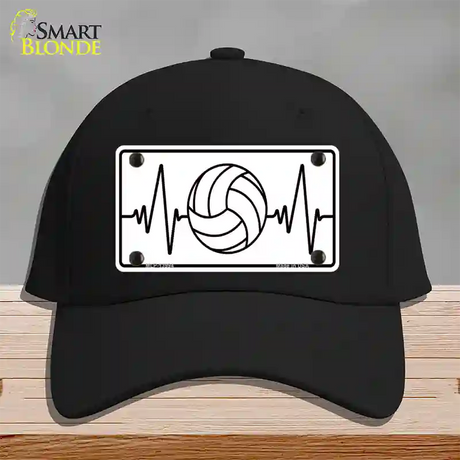 Volleyball Heart Beat Novelty License Plate Hat Tag Cotton / Black