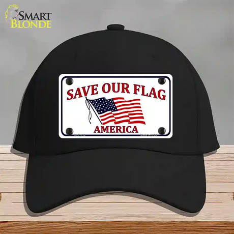 Save Our Flag Novelty License Plate Hat Cotton / Black