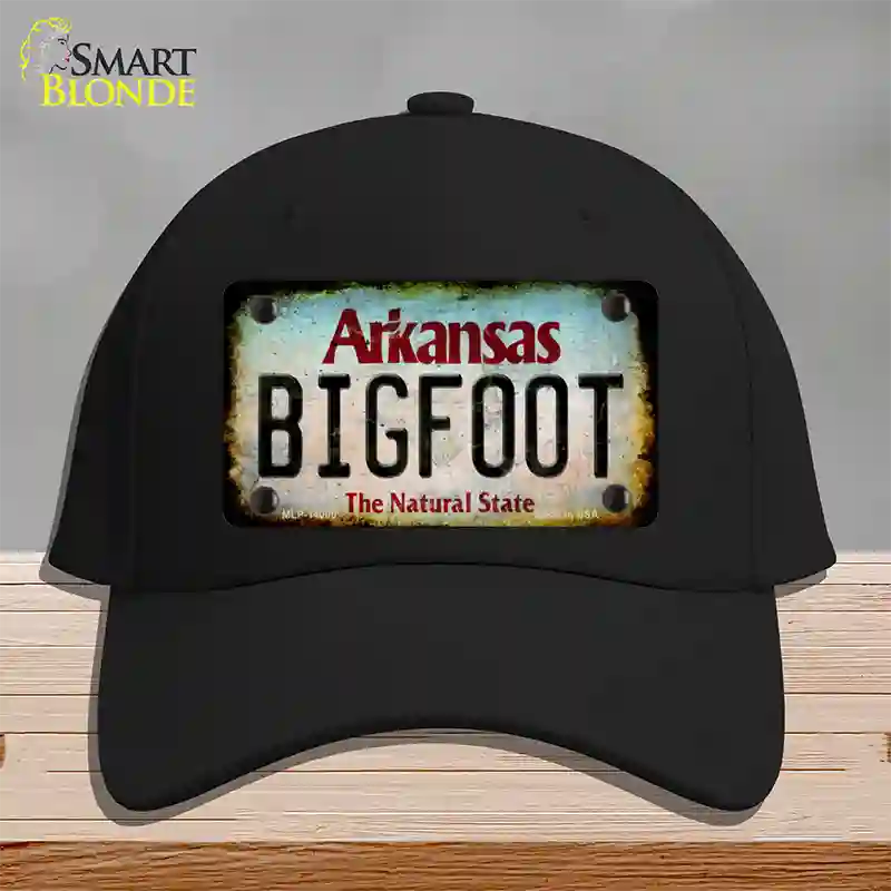 Bigfoot Arkansas Novelty License Plate Hat Tag Cotton / Black