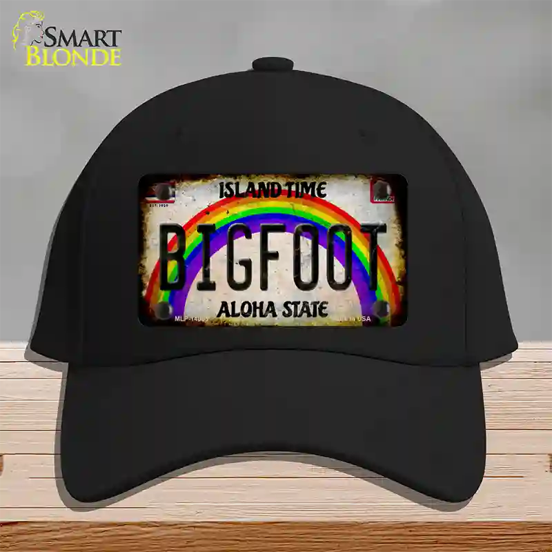 Bigfoot Hawaii Novelty License Plate Hat Tag Cotton / Black