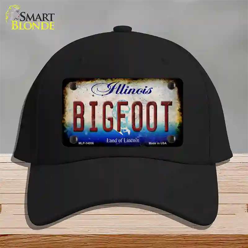 Bigfoot Illinois Novelty License Plate Hat Tag Cotton / Black