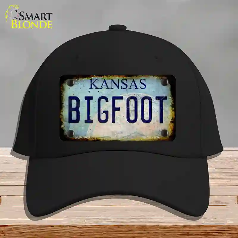 Bigfoot Kansas Novelty License Plate Hat Tag Cotton / Black