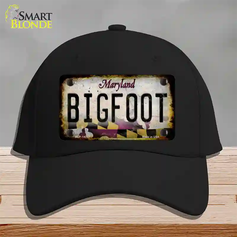 Bigfoot Maryland Novelty License Plate Hat Tag Cotton / Black