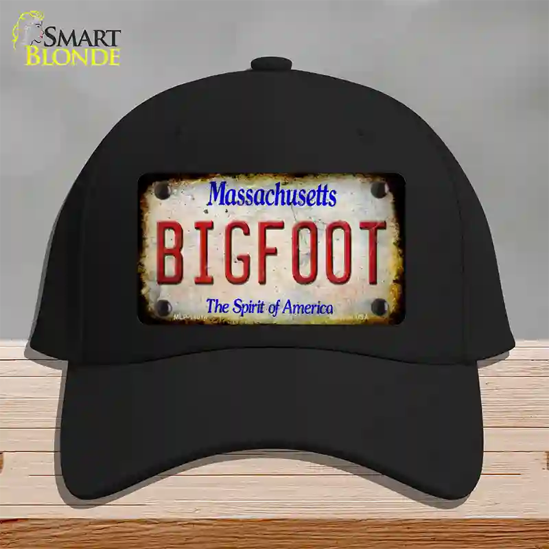 Bigfoot Massachusetts Novelty License Plate Hat Tag Cotton / Black