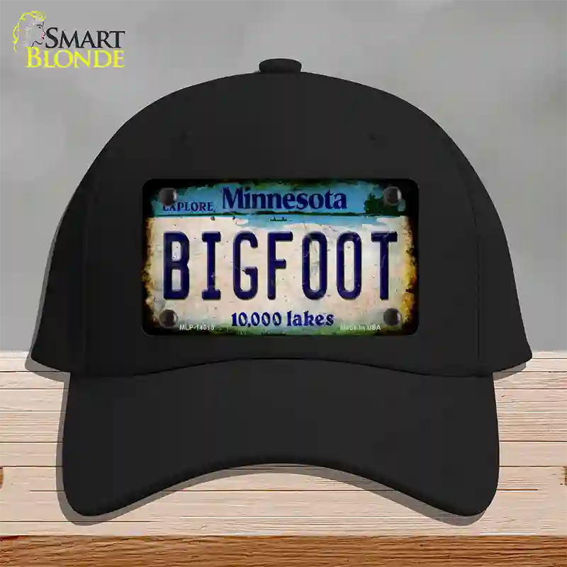 Bigfoot Minnesota Novelty License Plate Hat Tag Cotton / Black