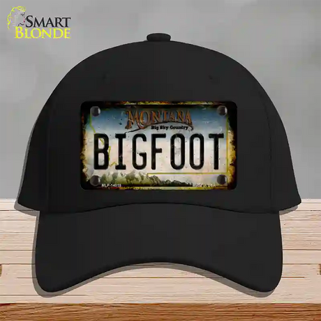 Bigfoot Montana Novelty License Plate Hat Tag Cotton / Black