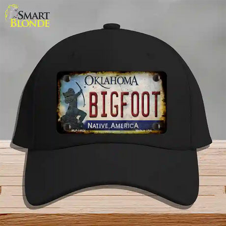 Bigfoot Oklahoma Novelty License Plate Hat Tag Cotton / Black