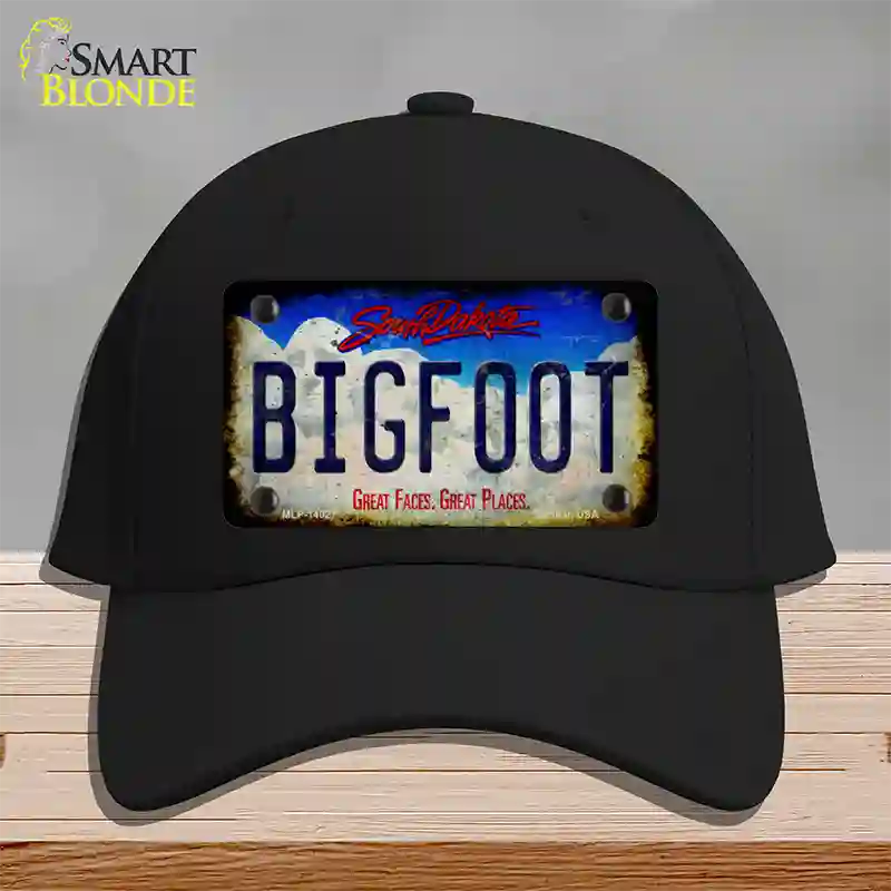 Bigfoot South Dakota Novelty License Plate Hat Tag Cotton / Black