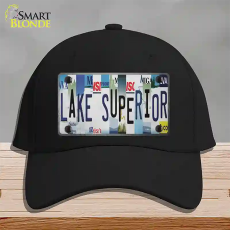 Lake Superior Strip Art Novelty License Plate Hat Tag Cotton / Black