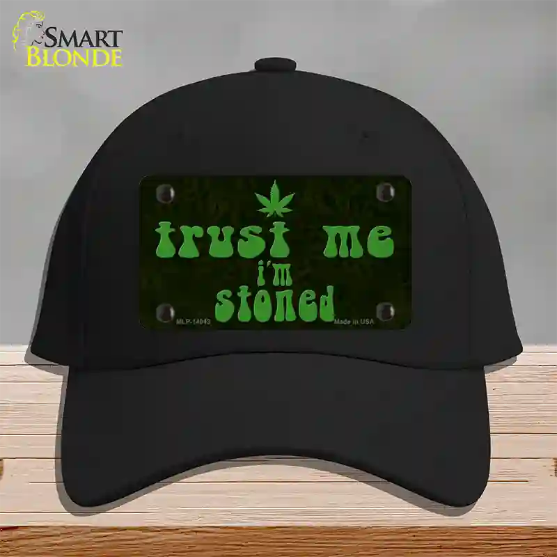 Trust Me Stoned Novelty License Plate Hat Cotton / Black