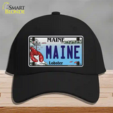 Maine Lobster Novelty License Plate Hat Cotton / Black