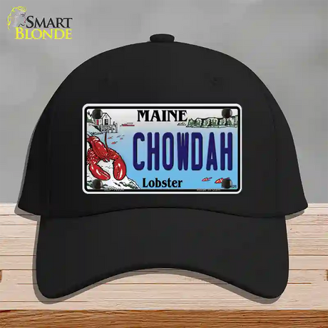 Chowdah Maine Lobster Novelty License Plate Hat Cotton / Black