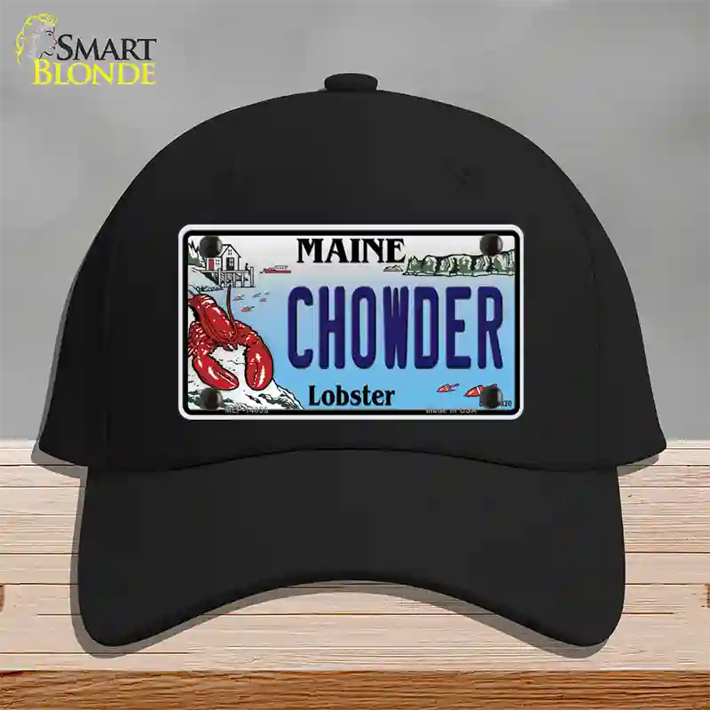 Chowder Maine Lobster Novelty License Plate Hat Cotton / Black