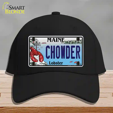 Chowder Maine Lobster Novelty License Plate Hat Cotton / Black