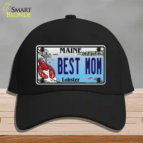 Best Mom Maine Lobster Novelty License Plate Hat Cotton / Black