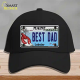 Best Dad Maine Lobster Novelty License Plate Hat Cotton / Black