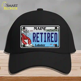 Retired Maine Lobster Novelty License Plate Hat Cotton / Black