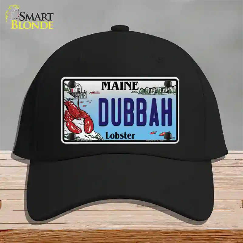 Dubbah Maine Lobster Novelty License Plate Hat Cotton / Black