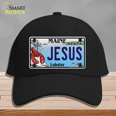 Jesus Maine Lobster Novelty License Plate Hat Cotton / Black