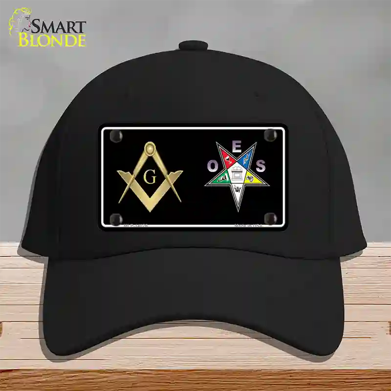 Free Mason OES Novelty License Plate Hat Cotton / Black