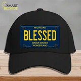 Blessed Michigan Blue Novelty License Plate Hat Cotton / Black