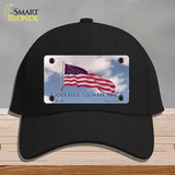 God Bless America Clouds Novelty License Plate Hat Cotton / Black