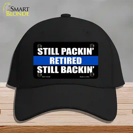 Still Packin Still Backin Police Line Novelty License Plate Hat Cotton / Black