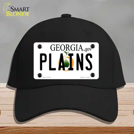 Plains Georgia Novelty License Plate Hat Cotton / Black