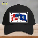 Guam Crossed US Flag Novelty License Plate Hat Cotton / Black