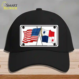 Panama Crossed US Flag Novelty License Plate Hat Cotton / Black