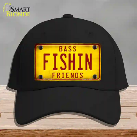 Fishin Friends Novelty License Plate Hat Cotton / Black