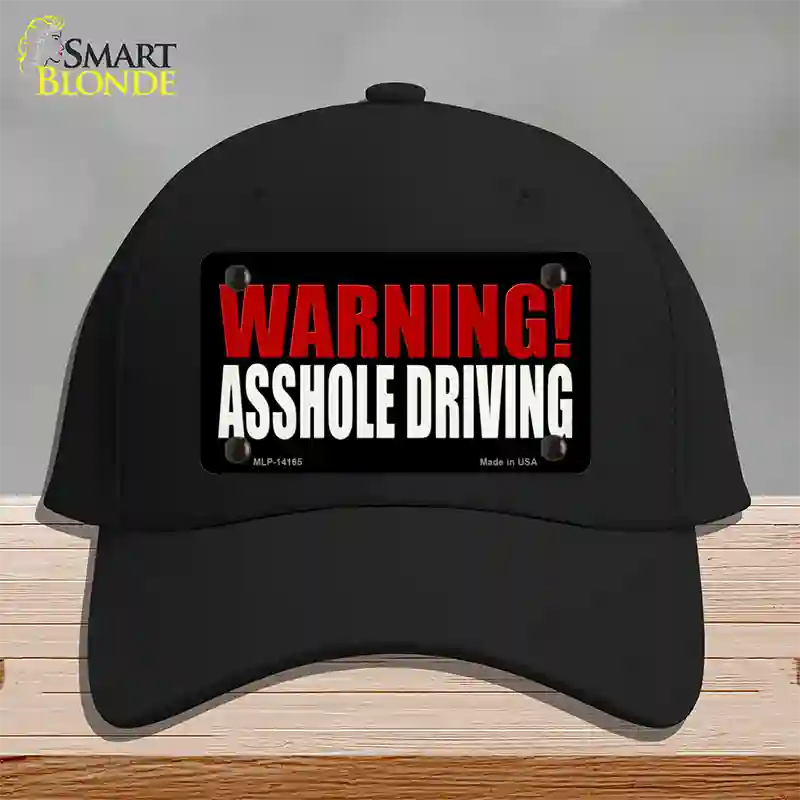 Warning Asshole Driving Novelty License Plate Hat Cotton / Black