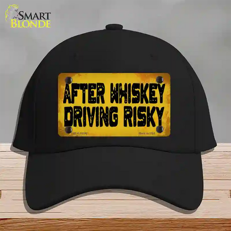 After Whiskey Driving Risky Novelty License Plate Hat Cotton / Black