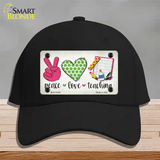 Peace Love Teaching Novelty License Plate Hat Cotton / Black