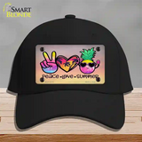 Peace Love Summer Novelty License Plate Hat Cotton / Black