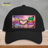 Peace Love Summer Pineapple BeachNovelty License Plate Hat Cotton / Black