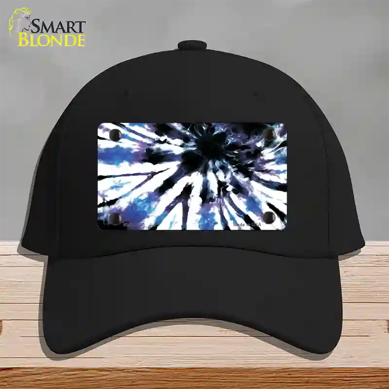 Purple Blue Tie-Dye Novelty License Plate Hat Cotton / Black