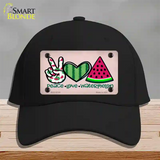 Peace Love Watermelon Novelty License Plate Hat Cotton / Black