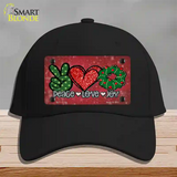 Peace Love Joy Novelty License Plate Hat Cotton / Black