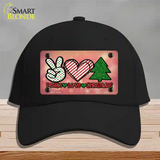 Peace Love Christmas Novelty License Plate Hat Cotton / Black