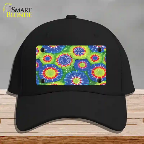 Blue Green Tie-Dye Novelty License Plate Hat Cotton / Black