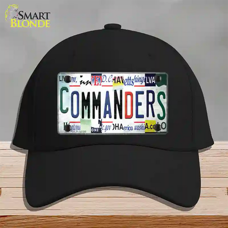 Commanders Strip Art Novelty License Plate Hat Cotton / Black