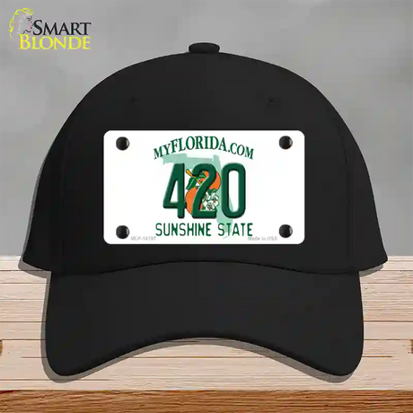 420 Florida Novelty License Plate Hat Cotton / Black