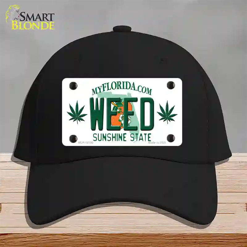 Weed Florida Novelty License Plate Hat Cotton / Black