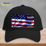 American Flag Wavy Novelty License Plate Hat Cotton / Black