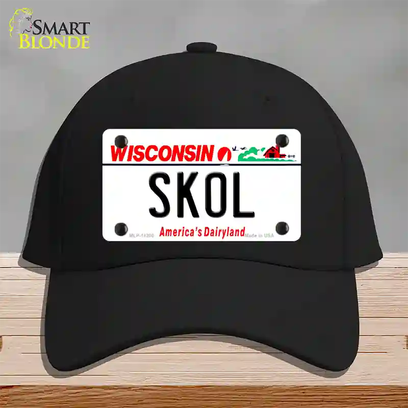 Skol Wisconsin Novelty License Plate Hat Cotton / Black