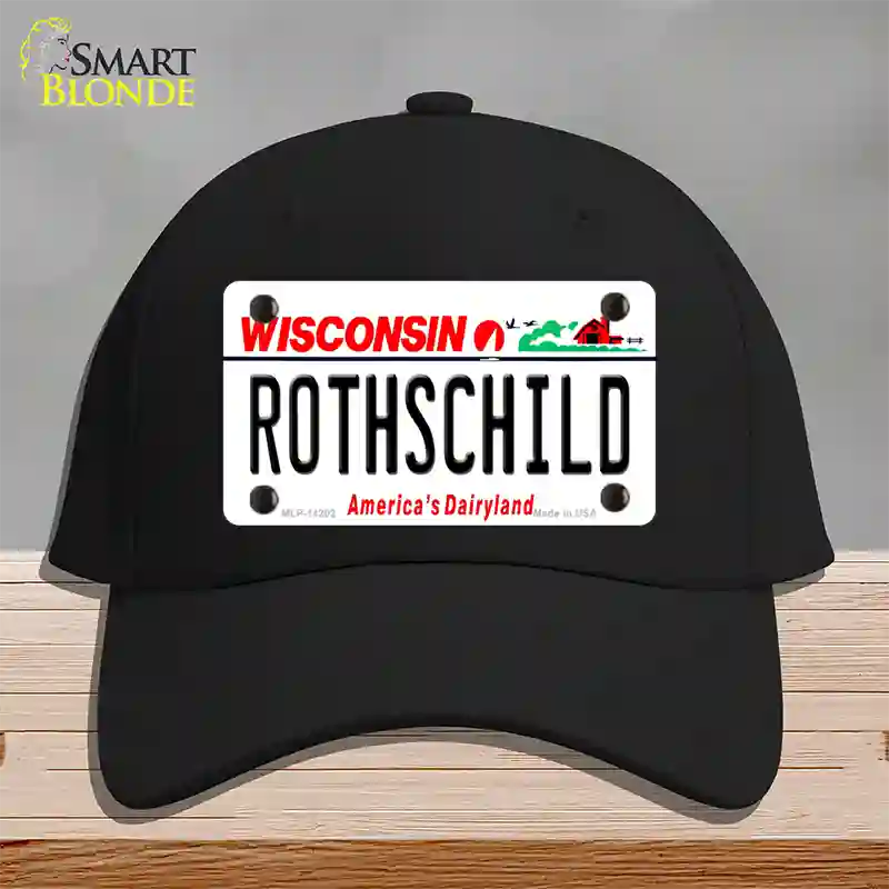 Rothschild Wisconsin Novelty License Plate Hat Cotton / Black